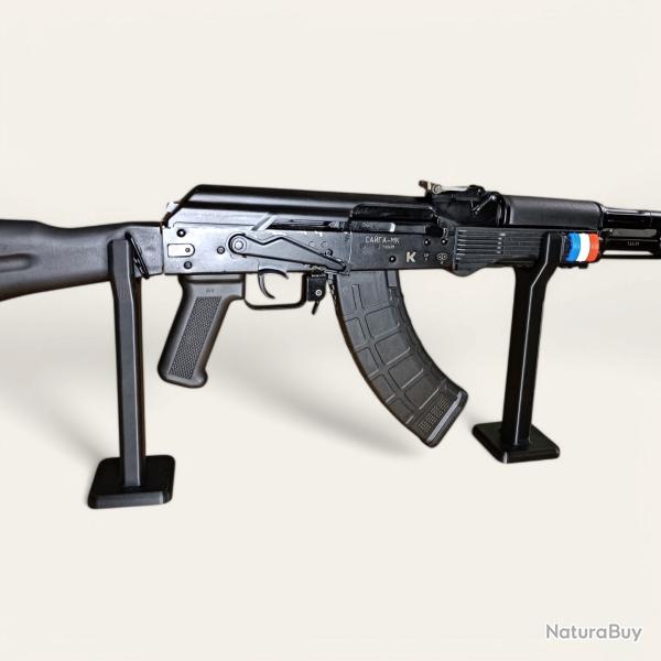 Lot de 2 supports longs noirs universels pour fusils - Made in France