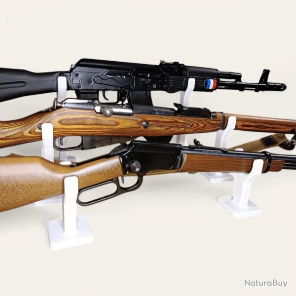 Lot de 6 supports blancs universels pour fusils - Made in France