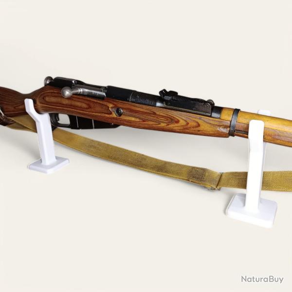 Lot de 2 supports moyens blancs universels pour fusils - Made in France