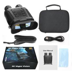 Jumelles Vision Nocturne Couleur 36MP 4K 10x Optique IR 500 m &Eacute;cran 3,2" Zoom 80x Recharge USB-C