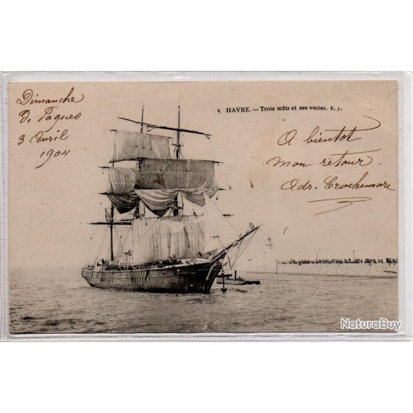 CPA - Marine -HAVRE -Trois mats et ses voiles N�1000