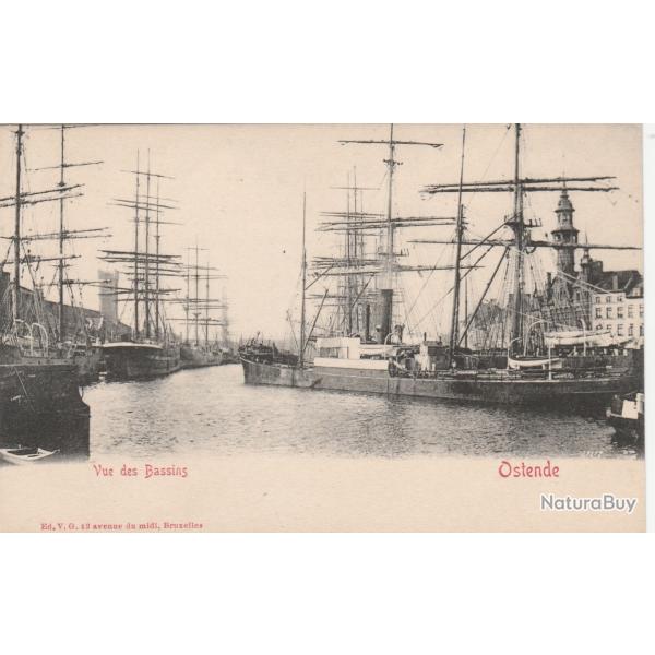CPA - MARINE -Vue des Bassins Ostende N�306