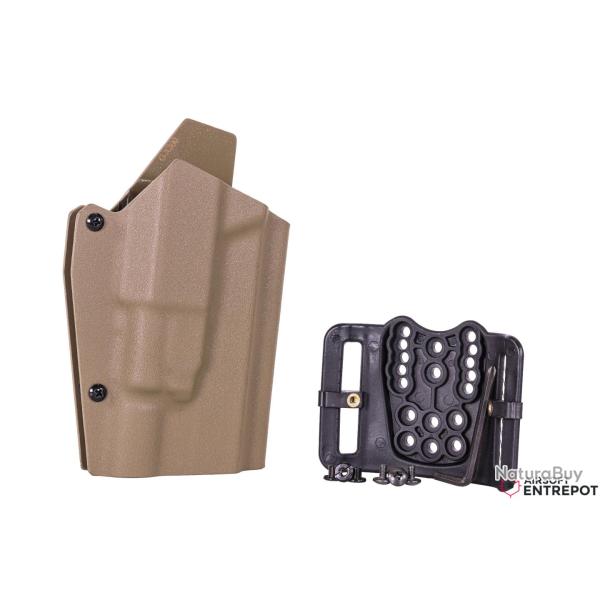 Wo Sport Holster Kydex Type Glock + Lampe X300 (Tan) -