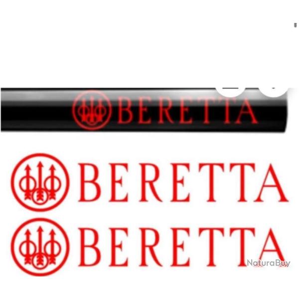 2 autocollants stickers Beretta pour canon fusil .rouge Exp�dition sous 24H !