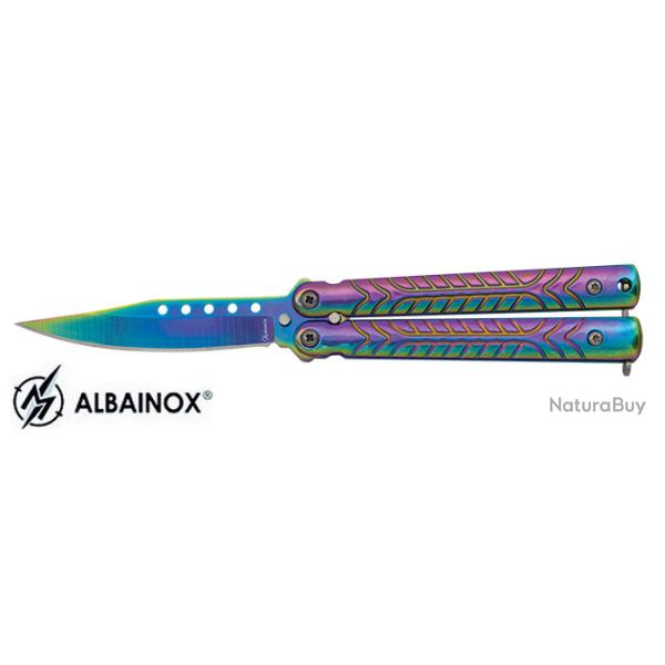 Couteau PAPILLON   RAINBOW  lame de 7.20 cm  couleur Arc en Ciel