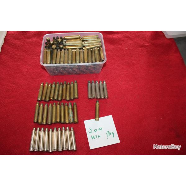 Douilles vides de 300 Winchester Magnum