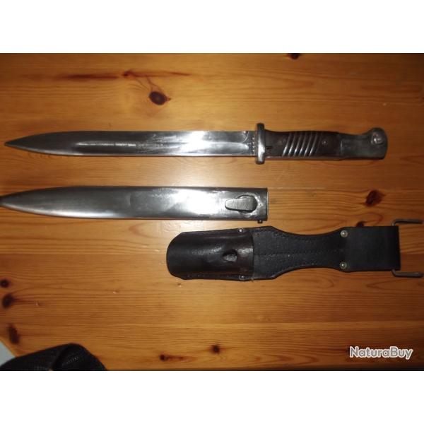 Ba�onnette Mauser 98k Berg & Co 1938 - Fourreau Carl Heickhorn 1940 + Gousset