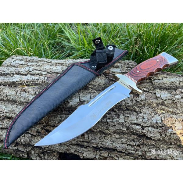 COUTEAU DROIT BOWIE 30CM GARDE LAITON