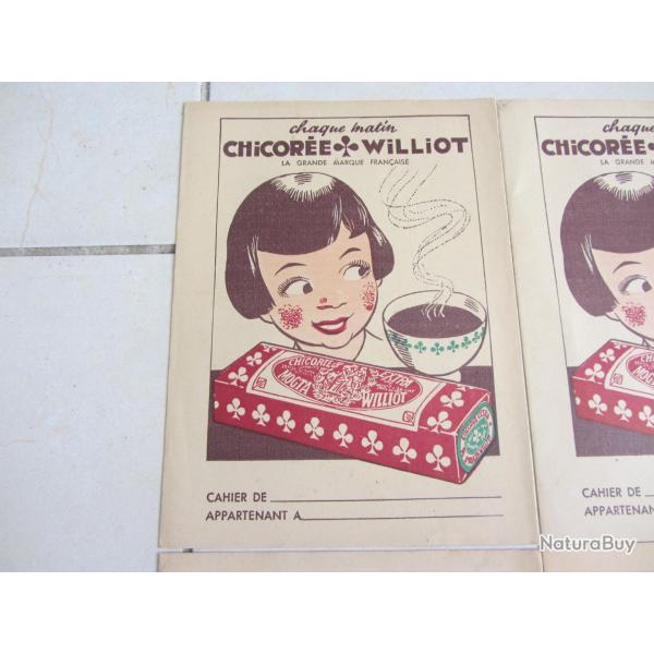 4 Prot�ge cahiers publicitaires Chicor�e Williot 1950