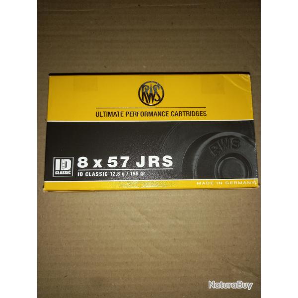1 boite de 20 cartouches RWS ID Classic Cal 8 x 57 JRS