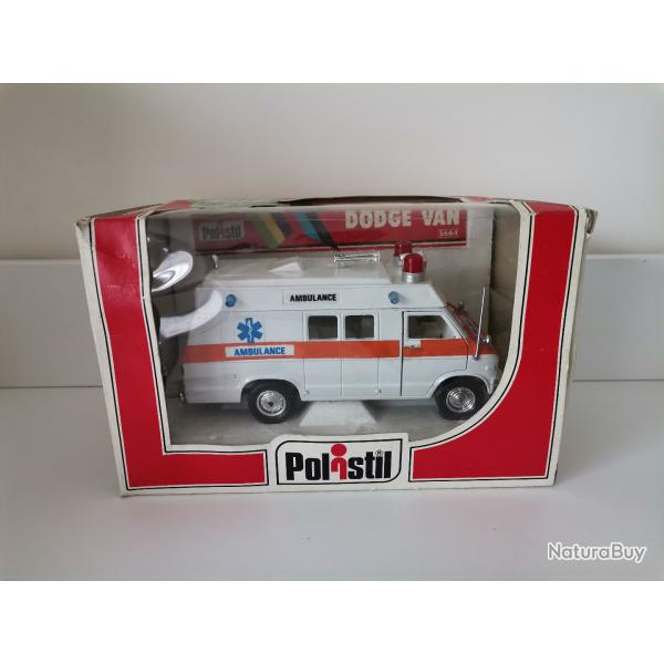 Polistil Dodge Van Ambulance 1/25me 1980 neuve en boite