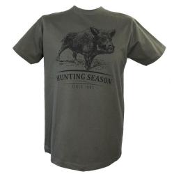T shirt AKAH avec SANGLIER vert
