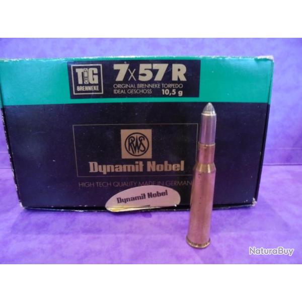 UNE !!!  Cartouche cal. 7X57R BALLE TIG RWS POUR COLLECTIONNEURS