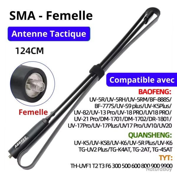Antenne SMA-Femelle VHF/UHF 144/430MHz Pliable pour Talkie-Walkie Baofeng UV-21 UV-5R - Tourisme