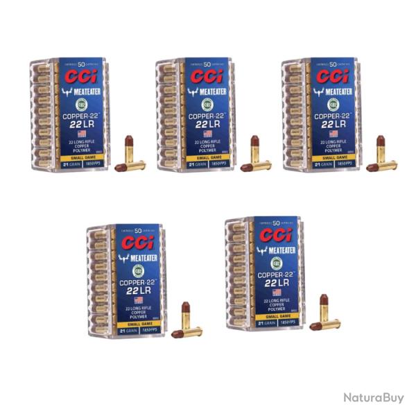 CCI cartouche calibre 22LR COPPER 21 Grains - 5 boites