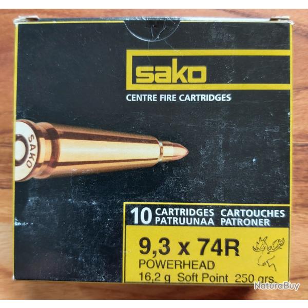 Munitions 9,3x74R Sako Powerhead 16,2 grammes boite de 10