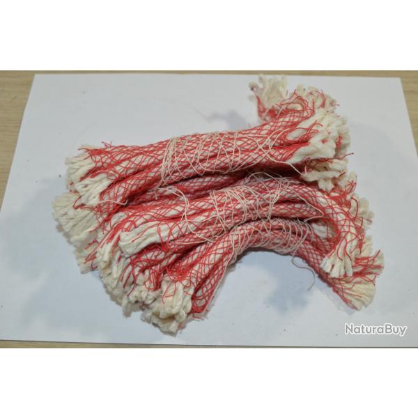 Lot de  40 m�ches de nettoyage coton pour fusil 98k ancien chasse tir (1)