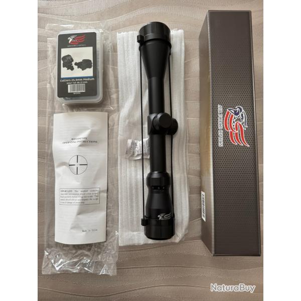 Lunette de tir Air Force Optics 3x9-40 r�ticule duplex + colliers