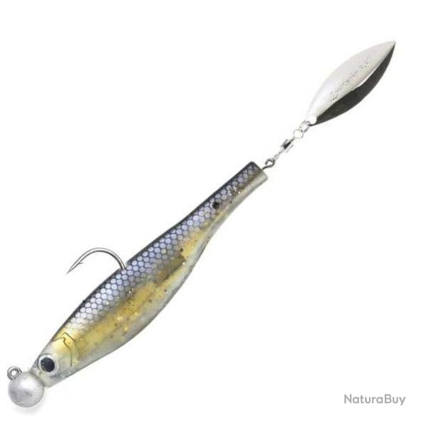 Leurre Souple Hyperlastic Dartspin Jig Head 12cm 12g - Black Shiner - Silver Bkss