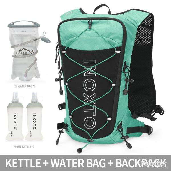 Sac � dos de gilet hydratant de course 8L+ GOURDE 2L ET 2*250 ML -BLEU CLAIR -LIVRAISON GRATUITE !!!