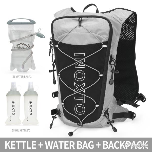 Sac � dos de gilet hydratant de course 8L+ GOURDE 2L ET 2*250 ML -GRIS
