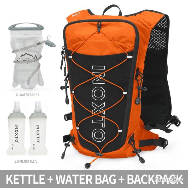 Sac � dos de gilet hydratant de course 8L+ GOURDE 2L ET 2*250 ML -ORANGE -LIVRAISON GRATUITE !!!