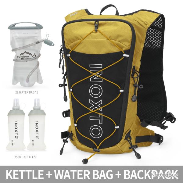 Sac � dos de gilet hydratant de course 8L+ GOURDE 2L ET 2*250 ML -JAUNE