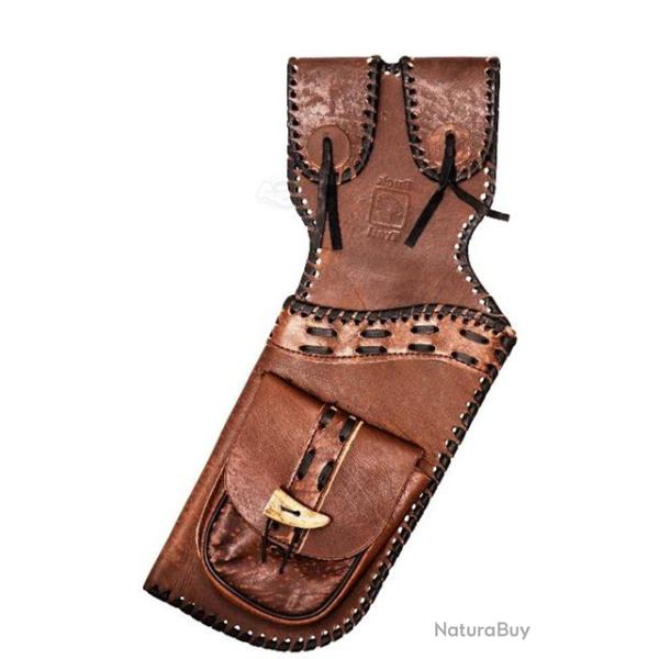 CARQUOIS DE HANCHE PREMIUM droitier CUIR FONCE