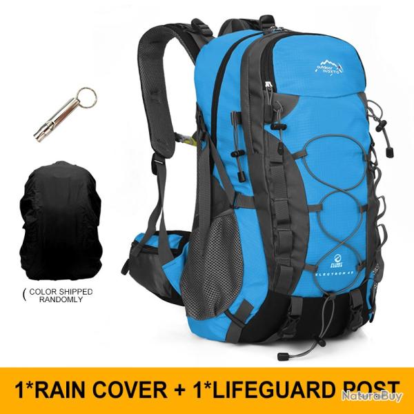 Sac � dos de rangement de randonn�e de 40 litres AVEC HABIT DE PLUIE -BLEU