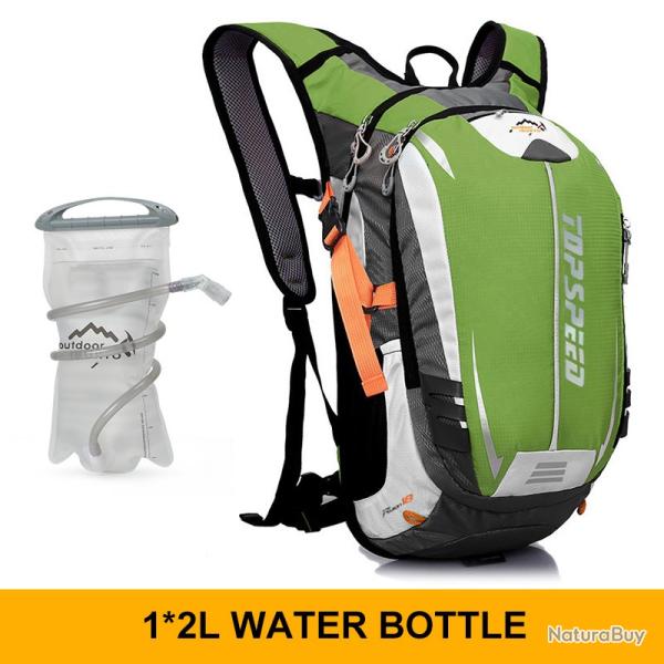 Sac � dos de sport de plein air ultral�ger 18L + GOURDE 2L-VERT