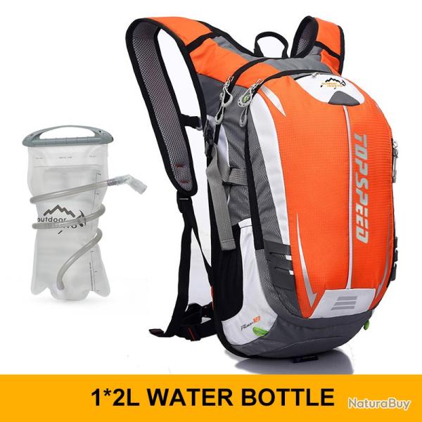 Sac � dos de sport de plein air ultral�ger 18L + GOURDE 2L-ORANGE