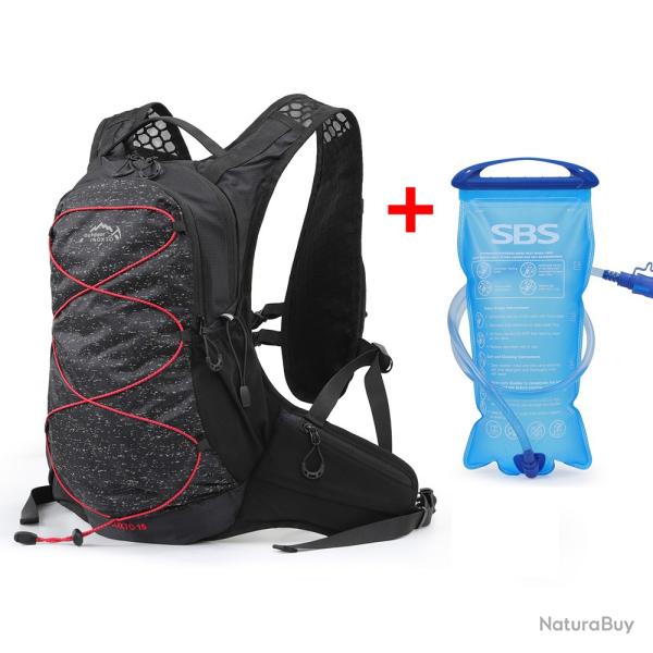 Sac � dos de v�lo 12L, respirant et ultral�ger + GOURDE 2L  -NOIR -LIVRAISON GRATUITE !!!