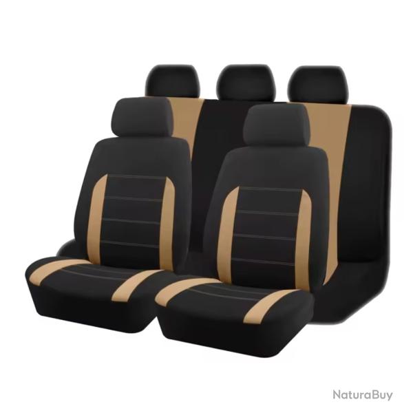 Ensemble Complet Housses de Si�ge de Voiture 5 Places Universel Beige lavable