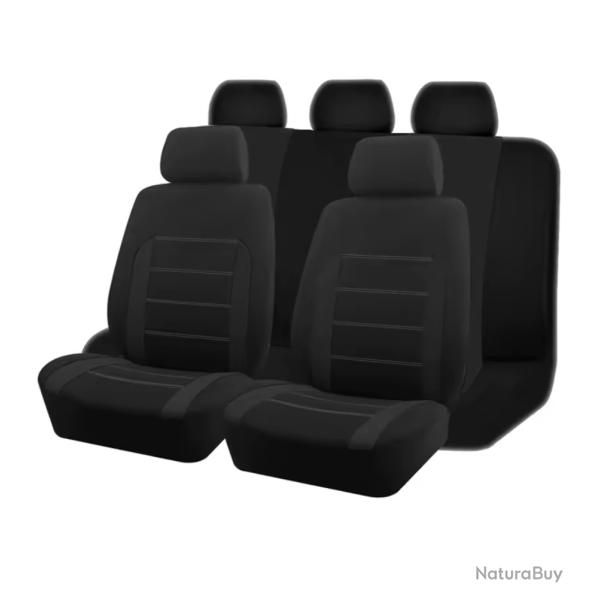 Ensemble Complet Housses de Si�ge de Voiture 5 Places Universel Noir lavable