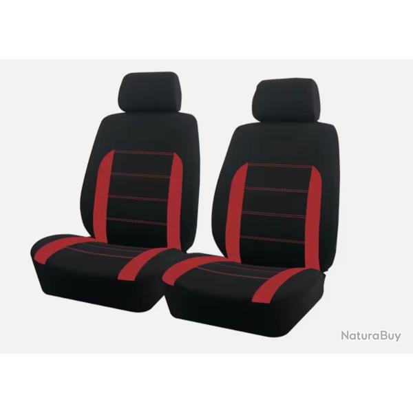 Ensemble de Housses de Sige Universel Siges avant Voiture 4 Pices Rouge/Noir