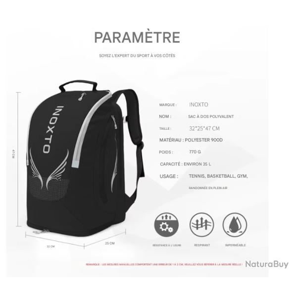 Sac de sport �tanche 35L  -NOIR -LIVRAISON GRATUITE !!!