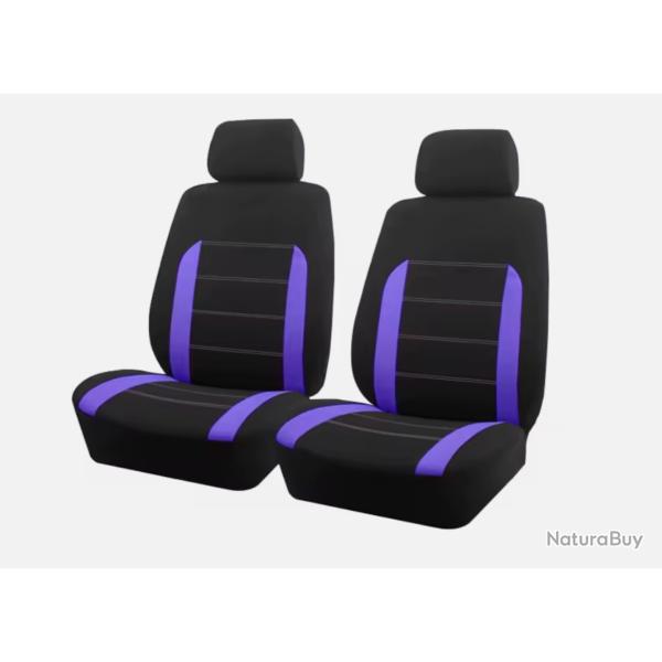 Ensemble de Housses de Sige Universel Siges avant Voiture 4 Pices Violet/Noir