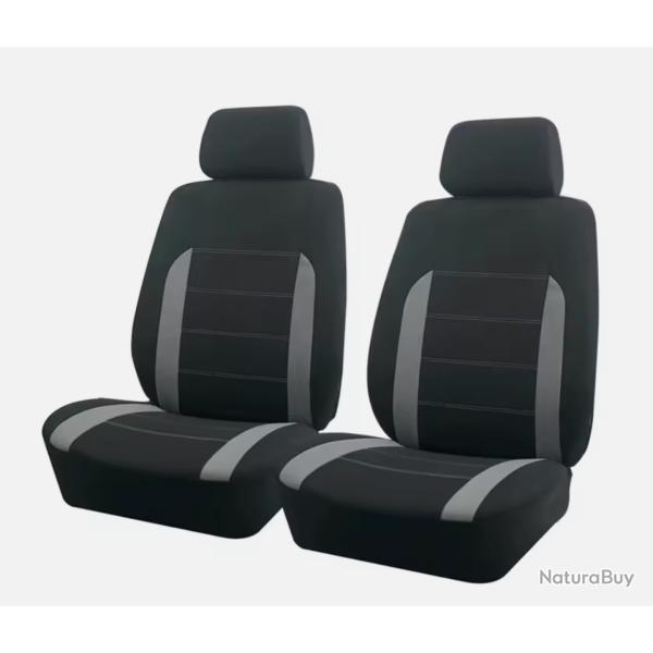 Ensemble de Housses de Sige Universel Siges avant Voiture 4 Pices Gris/Noir