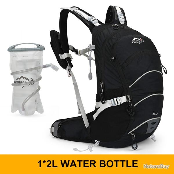 Sac � dos d'alpinisme 20 litres  + GOURDE 2L-NOIR -LIVRAISON GRATUITE !!!