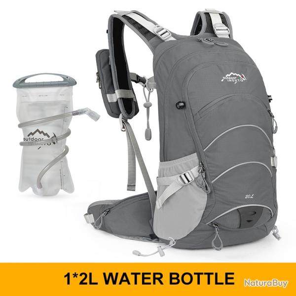 Sac � dos d'alpinisme 20 litres  + GOURDE 2L-GRIS-LIVRAISON GRATUITE !!!