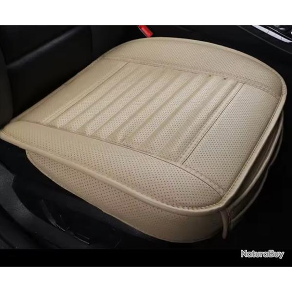 Housse de Si�ge de Voiture Universelles en Cuir PU Protection et Confort Beige