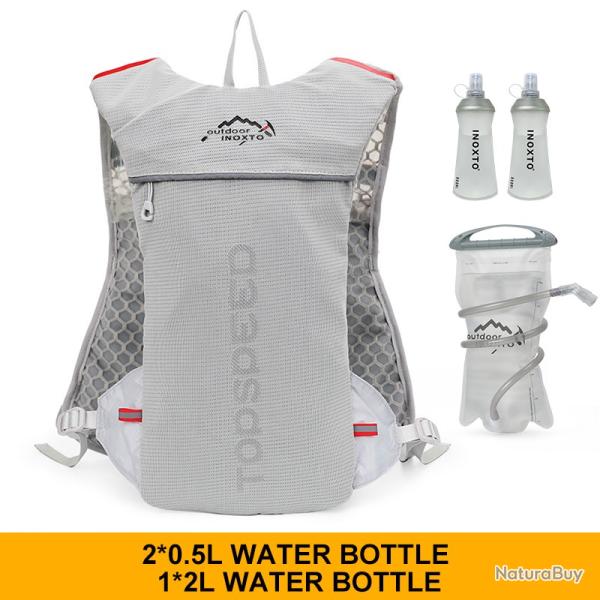 Gilet hydratant de course � dos 5L + GOURDE 2L ET 2*500 ML -GRIS- LIVRAISON GRATUITE !!!