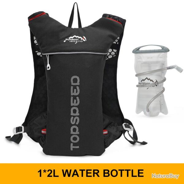 Gilet hydratant de course � dos 5L + GOURDE 2L -NOIR-