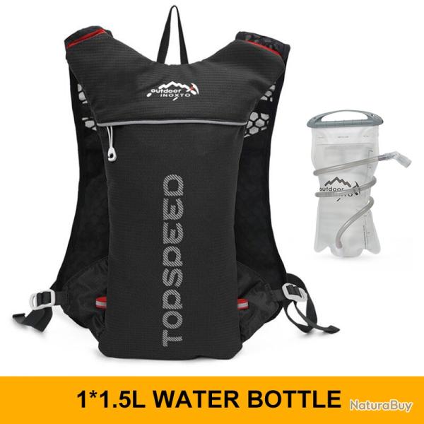 Gilet hydratant de course � dos 5L + GOURDE 1.5L -NOIR-