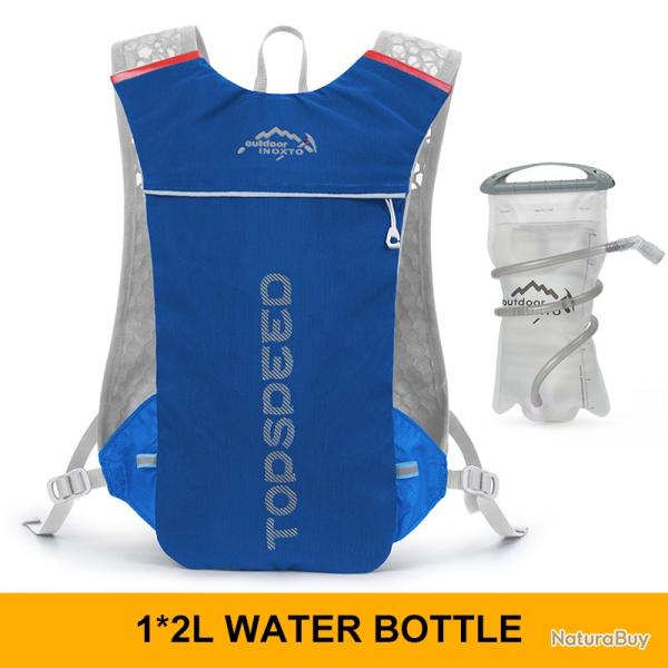 Gilet hydratant de course � dos 5L + GOURDE 2L -BLEU- LIVRAISON GRATUITE !!!