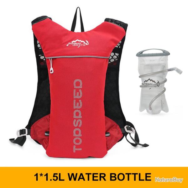 Gilet hydratant de course � dos 5L + GOURDE 1.5L -ROUGE- LIVRAISON GRATUITE !!!