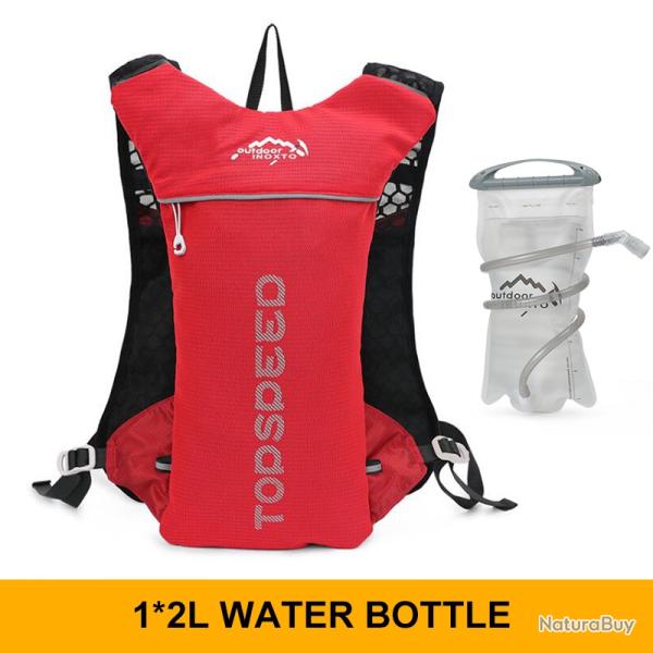 Gilet hydratant de course � dos 5L + GOURDE 1.5L -ROUGE-