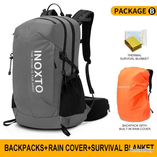 Sac � dos imperm�able avec housse de pluie et couverture de survie 30l -GRIS- LIVRAISON GRATUITE !