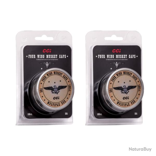 200 AMORCES CCI POUDRE NOIRE MOUSQUET - 2 boites de 100