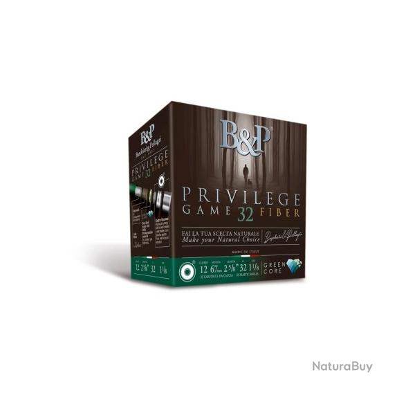 Cartouches BASCHIERI & PELLAGRI cal.12/70 privil�ge game fiber gc 34g par 25